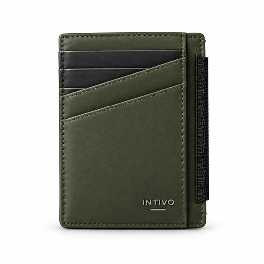 INTIVO Minimalist Slim Card Holder – Olive Green