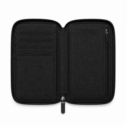 INTIVO Compact Zip Wallet Organizer – Black